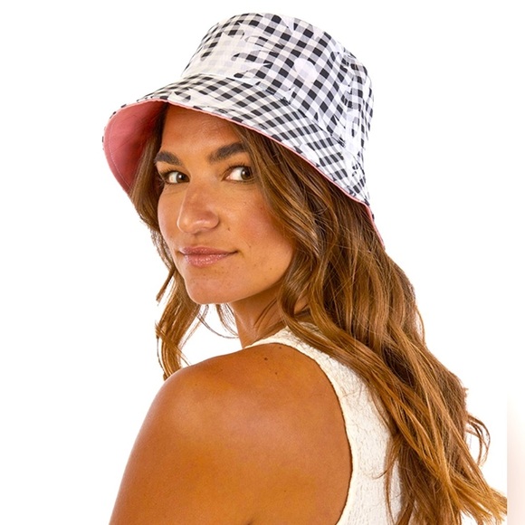 KATE SPADE NEW YORK Daisy Gingham Reversible Bucket Hat - Picture 3 of 10